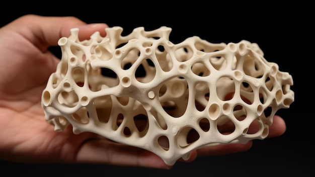 Foto ossa stampate in 3d umane illustrazione attrezzature ossee medicina trapianto dimensionale ossa stampate 3d umane ai generati
