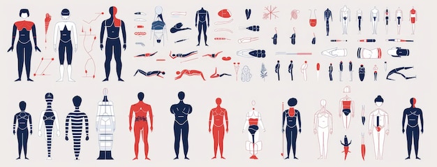 Photo human anatomy and body systems educational chart