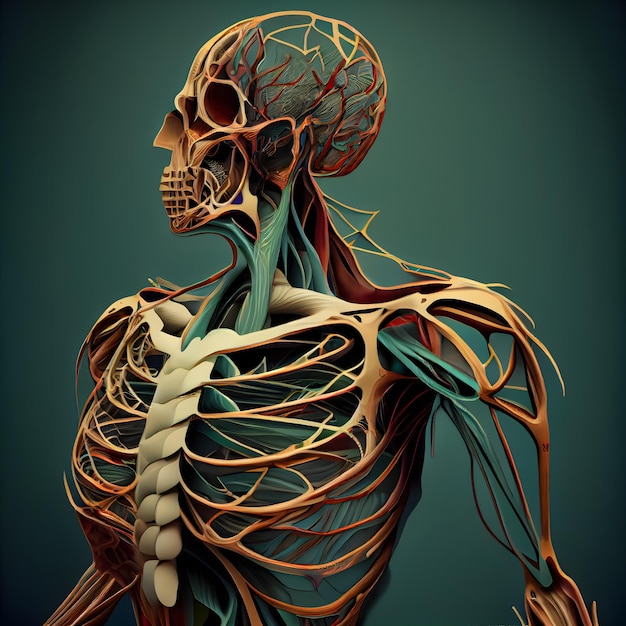 Human Anatomy Nervous System 3D Rendering