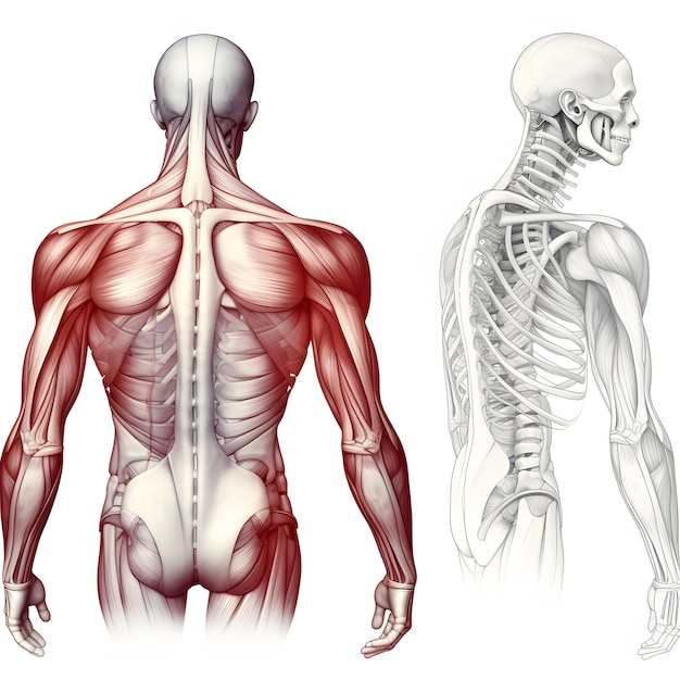 Human anatomy shoulder and back