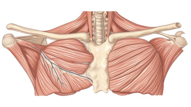 Human anatomy showing the Intercostal muscles