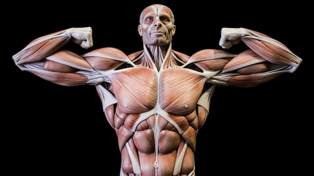 写真 人間の解剖学 男性の体を示すイラスト