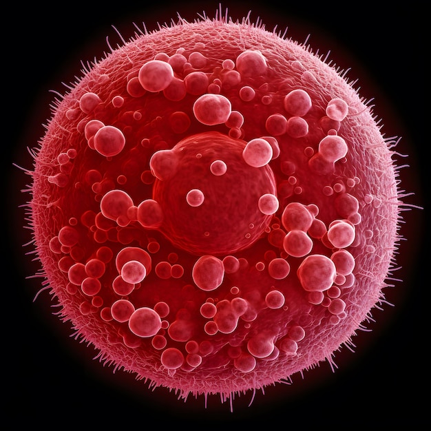 顕微鏡で見た人間の血球 Generative AI