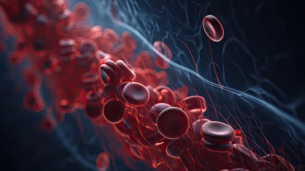 Human blood system illustration by generative AI