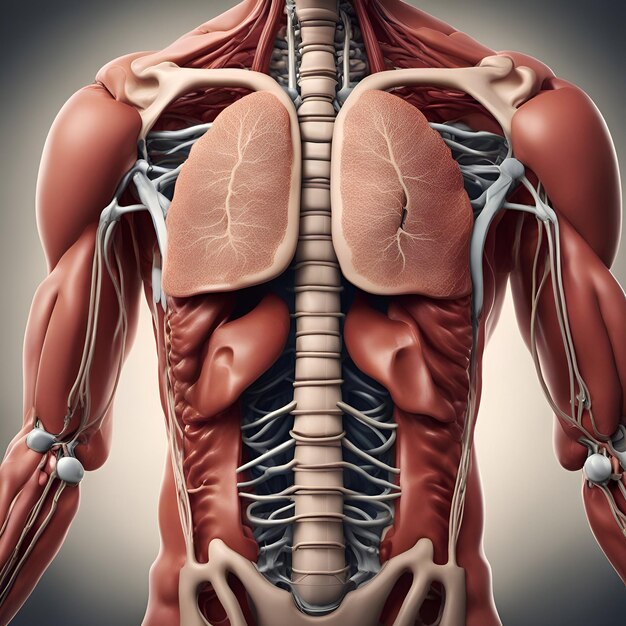 Photo human body anatomy lungs anatomy 3d rendering