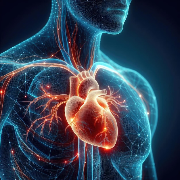 人間の体の解剖学と肺 3Dイラスト 医学背景 X線ビュー