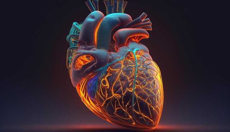 Premium AI Image | Human body organs Heart neon illustration image Ai ...