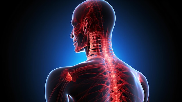 Human body pain illustration including neck pain