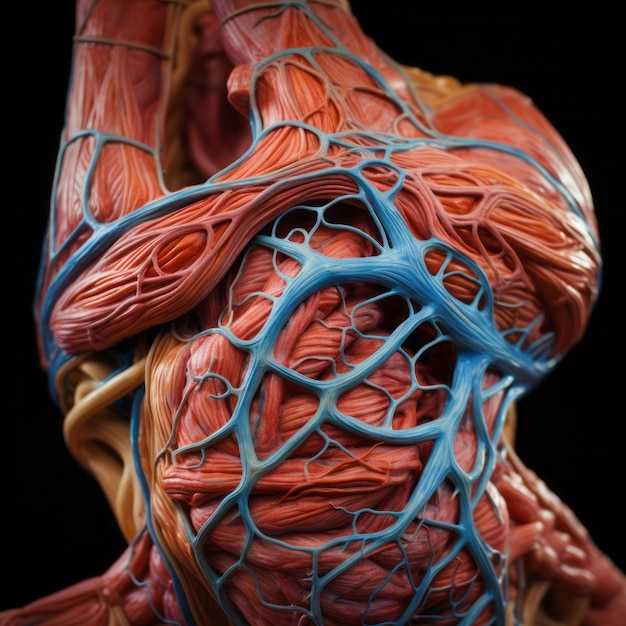 a human body with veins