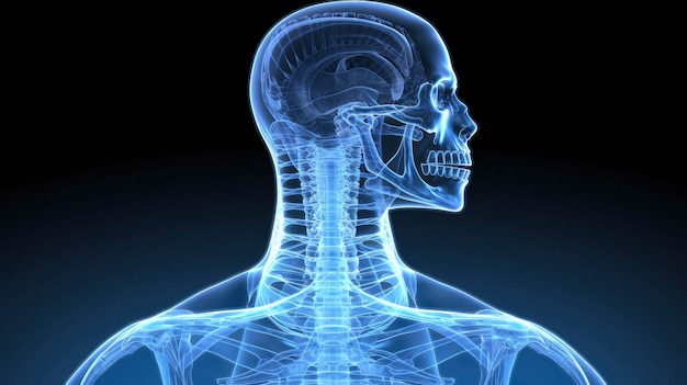 Illustrazione medica a raggi x del corpo umano in stile 3d