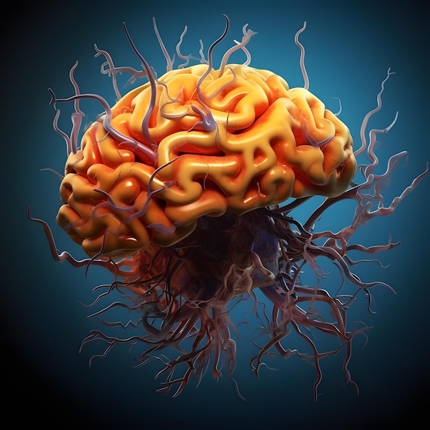 Human brain 3d rendering