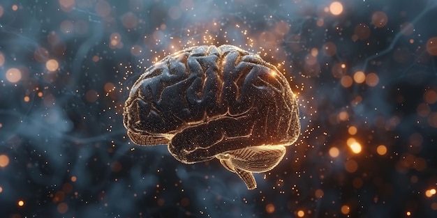 인간 뇌의 신경 데이터 네트워크 개념, 빅데이터 및 인공지능