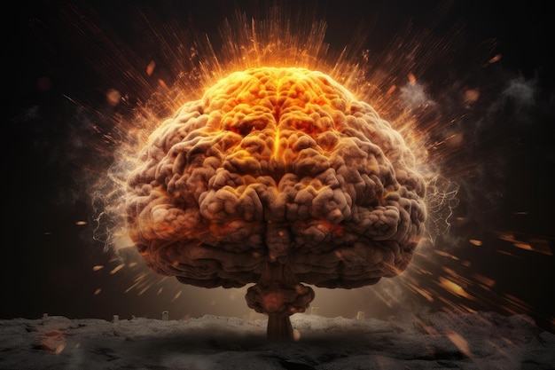 Human brain explosion Generate Ai