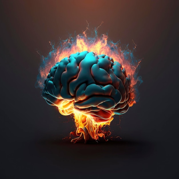 인간의 두뇌 의료 및 건강 관리 개념적 그림 3d 렌더링 Aix9 생성