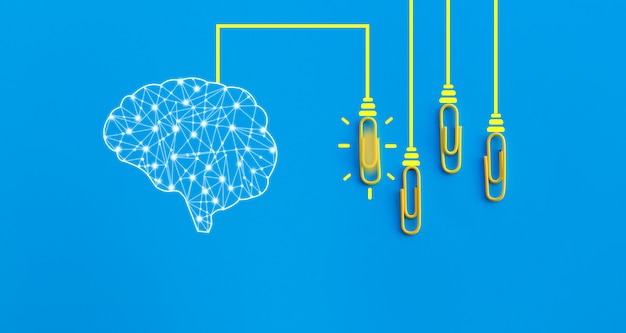 human brain and paperclips connected together