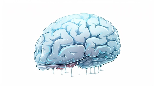 Human brain on a plain background with copy space