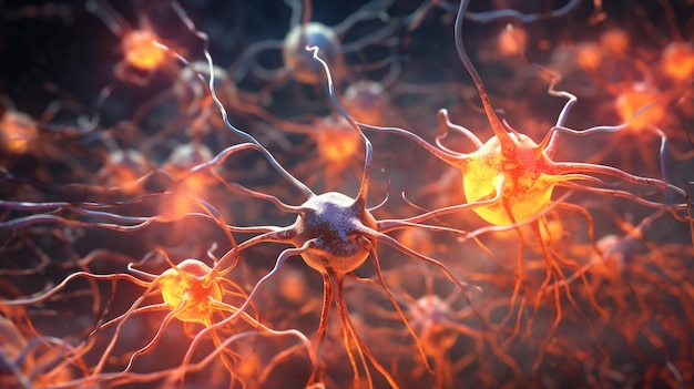 人間の脳は、特に魅惑的なニューロンのネットワークに焦点を当てています。この画像は視覚的なものを提供します。