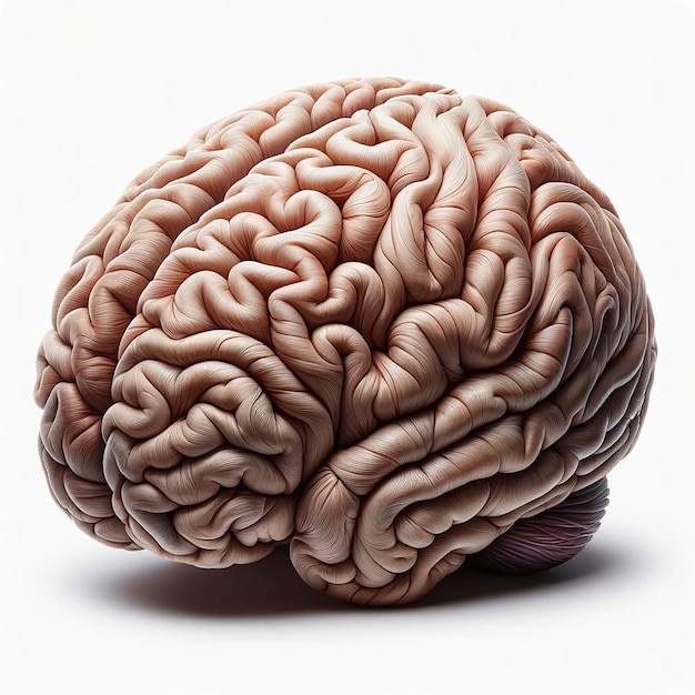 Photo human brain on white background