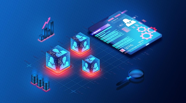 Human Capital Management Software Solutions HCM Conceptuele 3D-illustratie