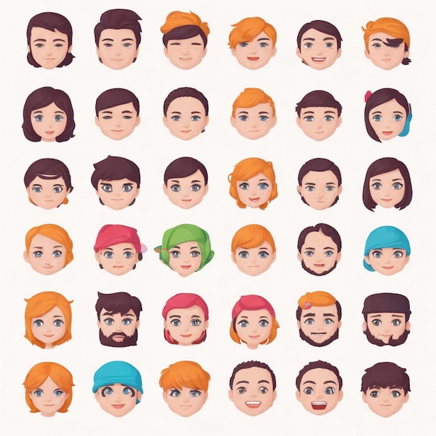 Фото human cartoon icon pack, сгенерированный ai