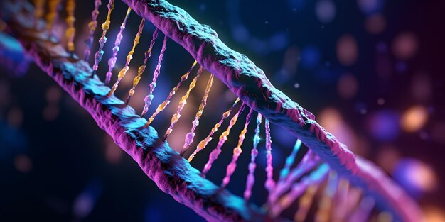 Photo human cell biology dna molecular structure