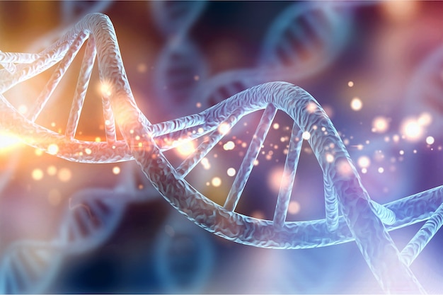 human cell biology dna strands molecular structure illustration