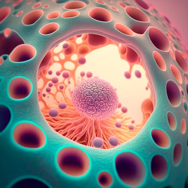 Фон микроскопа эмбриональных стволовых клеток человека
