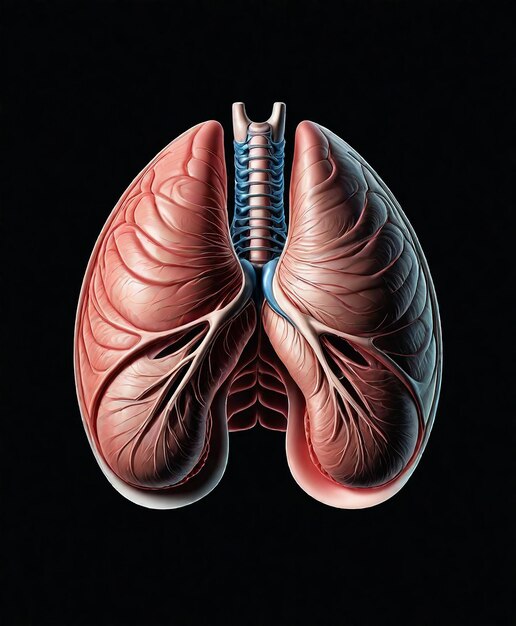 Photo human diaphragm highly detailed and stylized illustration