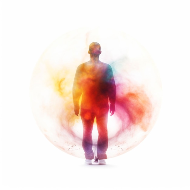 Human energy body colorful aura