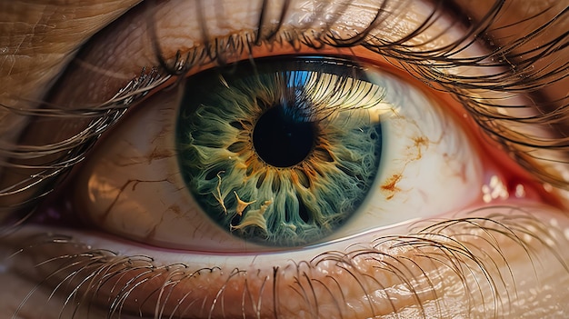 Human eye closeup Generative Ai technology