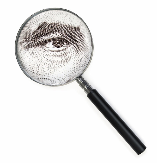 Human eye through a magnifying glass