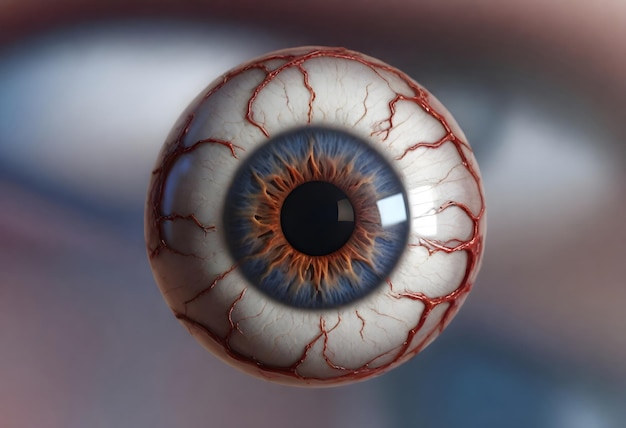 Photo a human eye with a brown and white pattern