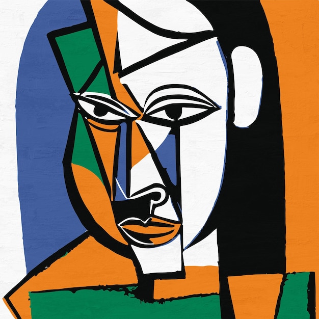 Human Face Man portrait in Cubism Style