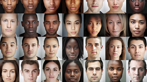 Photo human faces of different races