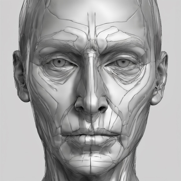 Photo human facial anatomy illustration