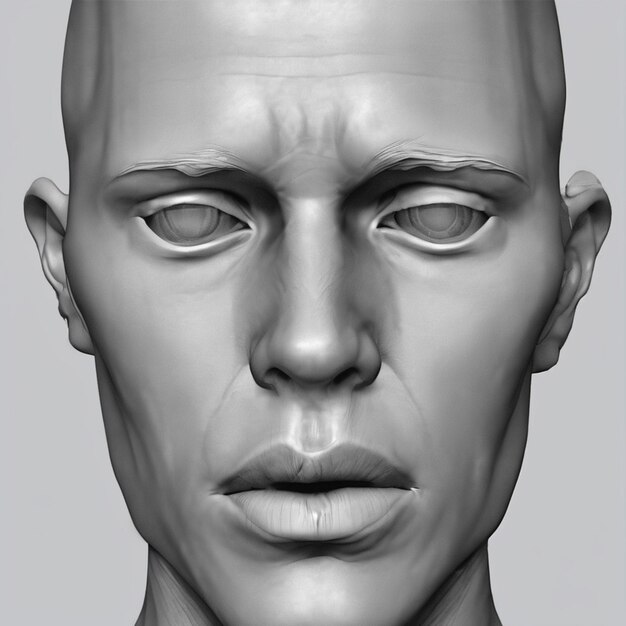 Human Facial Anatomy Illustration