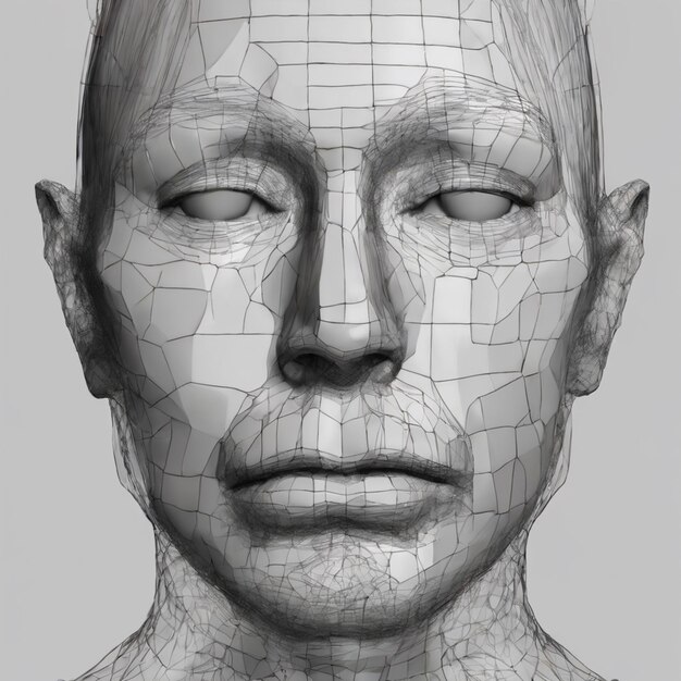 Photo human facial anatomy illustration