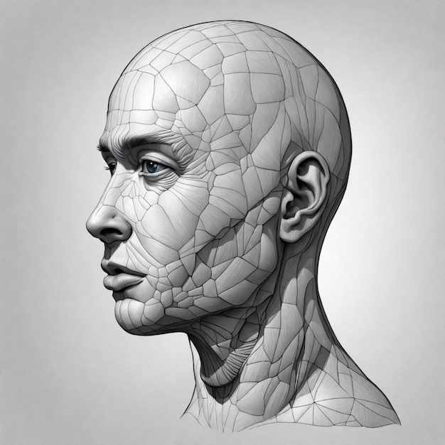 Human Facial Anatomy Illustration