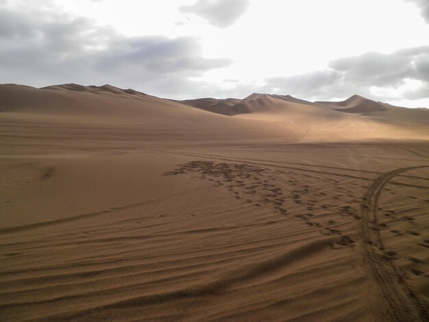 human footprints in the ica desert  peru