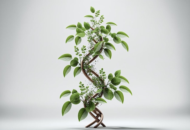 Human gene from plant and flowers Generative AI