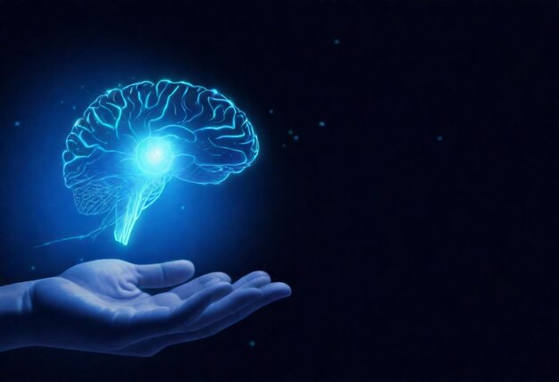 a human hand holds a human brain with the words brain on it