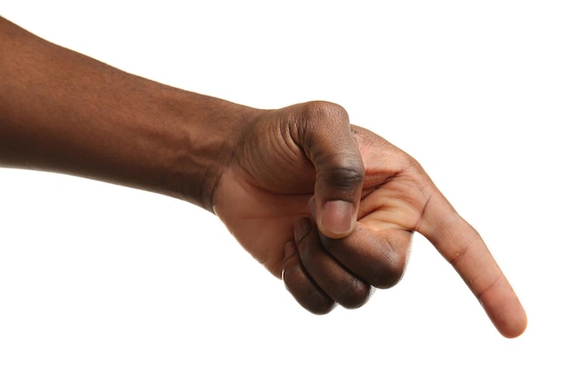 Human hand isolated on white