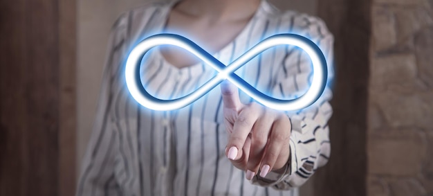 Human hand showing a Infinity symbol