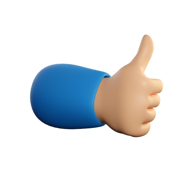 Human hand thumb up symbol with fingers gesture