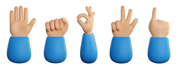 Human hands set in cartoon style