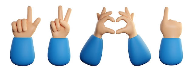 Human hands set in cartoon style