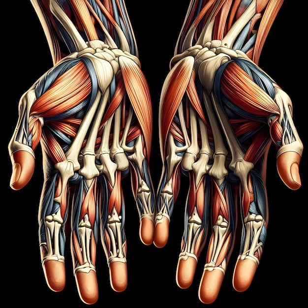 Human hands skeleton