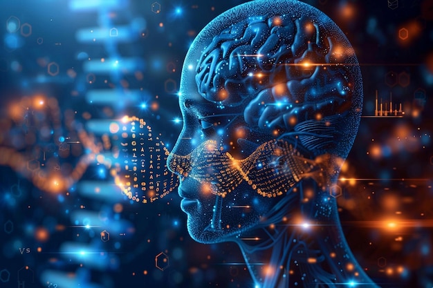 a human head with a brain and the word brain on it