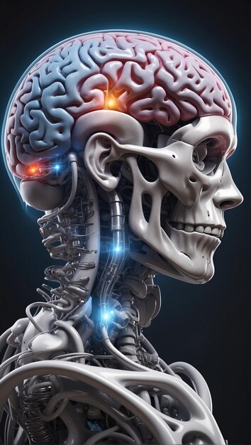 Человеческая голова со словом "мозг" на ней.
