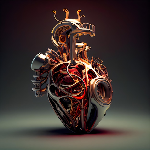 Photo human heart 3d illustration 3d cg high resolution